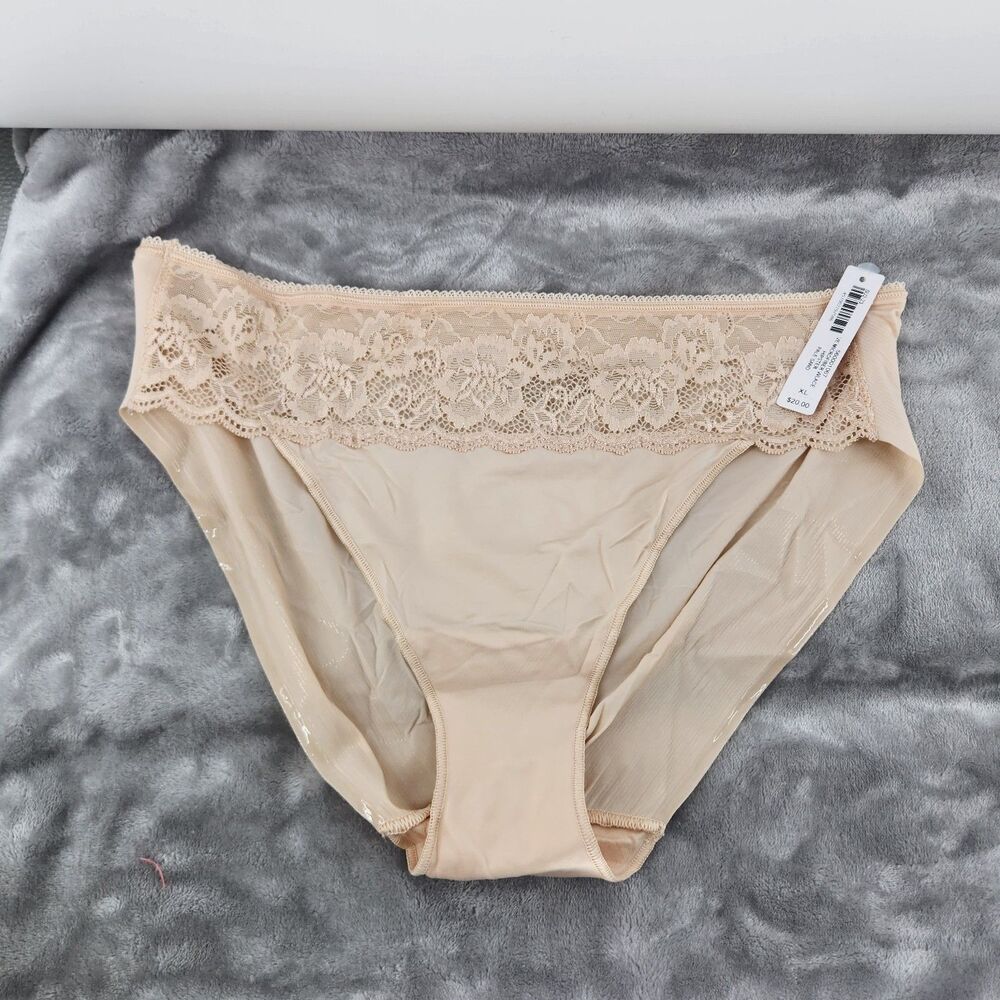 Soma‎ XL Pale Sand Hipster Micofiber Lace Panties Bottoms NWT